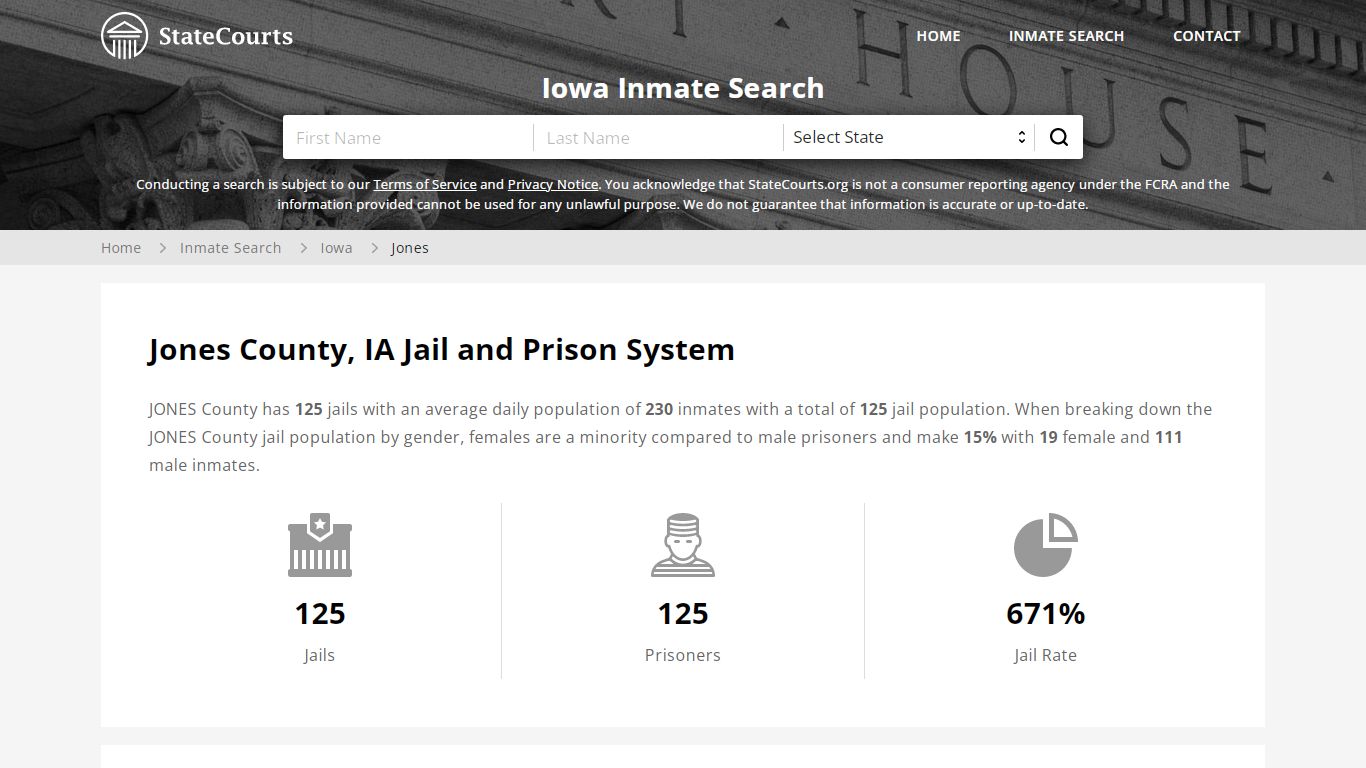 Jones County, IA Inmate Search - StateCourts